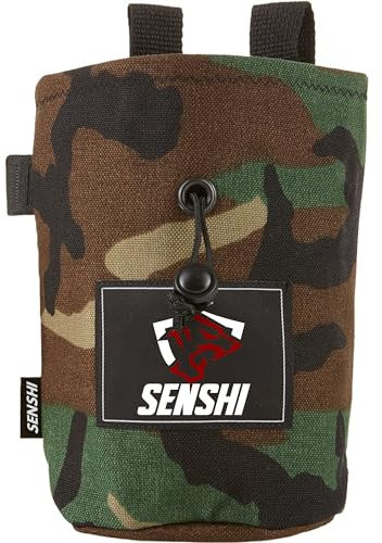 Senshi Japan 𝗔𝗡𝗧𝗜-𝗟𝗘𝗔𝗞 Rock Climbing Chalk Bag, Waterproof Bouldering, Weight Lifting Grip Chalk Carry Bag With Belt Loop