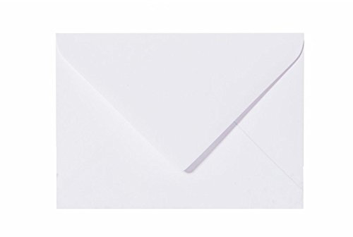 Paper24 Paper24 50 Briefumschläge ohne Fenster 12,5 x 17,5 cm, Farbe: Weiß mit Spitzklappe 120g B6 für Hochzeit, Grußkarten, Einladungen