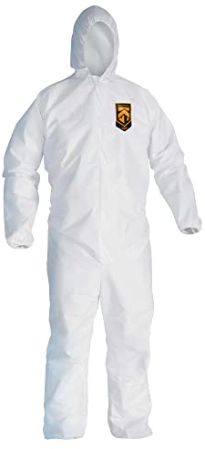 KleenGuard 49117 A20 Elastic Back, Cuff and Ankles Hooded Coveralls, 4X-Large, White (Case of 20)
