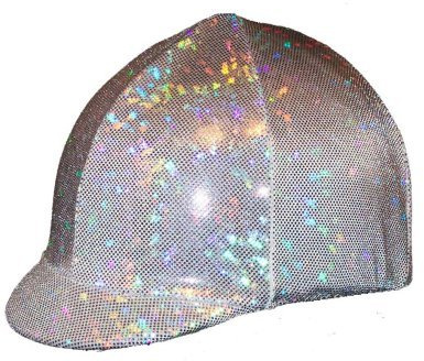 Equestrian Riding Helmet Cover - Holographic Silver
