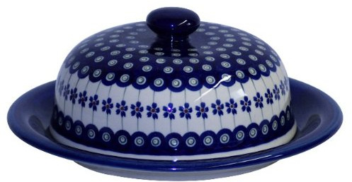 Original Bunzlauer Keramik Ostkupa L/Serveringslås, Stor 27,5 Cm, Exklusiv Dekor 166 A