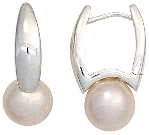 Jobo Damen-Creolen aus 925 Sterling Silber mit Perlen