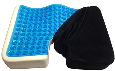 Kieba Coccyx Seat Cushion, Gel Memory Foam Large Orthopedic Tailbone Pillow for Sciatica, Back, and Tailbone Pain (Black)