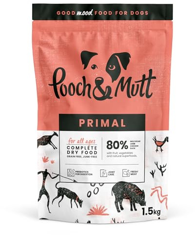 Pooch & Mutt - Primal High Protein Grain Free Dry Dog Food, Wild Boar Flavour, 1.5kg