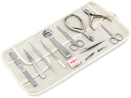 Fußpflege-Instrumente Set 21-Teilig inklusive Nagelzangen, Fußpflegeinstrumente, Pinzeten