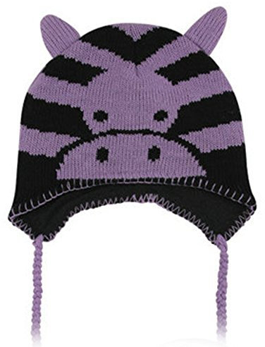 Tiermütze Beanie Mütze Skimütze Wintermütze Kinder Pinguin Zebra Panda Hund bunt | Mädchen Jungen Baby Strickmütze Ohrenschutz gefüttert Innenfutter Strick Animal warm Feinstrick Zöpfe Zebra