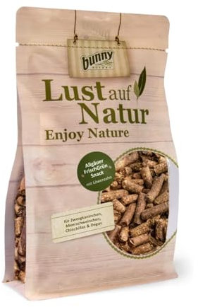 Bunny Lust auf Natur Allgäuer FrischGrün Snack | 450 g | Einzelfuttermittel für Zwergkaninchen & andere Nagetiere | 16 Verschiedene Grünpflanzen | Gut geeignet bei Heuallergie