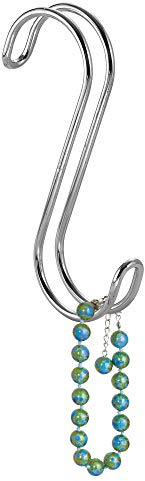 InterDesign Classico Metal Over the Rod Dual Hooks, Closet Accessory Organizer for Ties, Belts, Scarves, Handbags