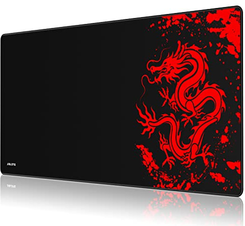 JIALONG Grande Alfombrilla de Ratón Ordenador XXL (900x400x3mm) Speed Gaming Mouse Pad con Superficie de Tela Suave, precisión y Velocidad mejoradas, diseñada para Videojuegos Gamers