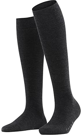 FALKE Femme Softmerino W Kh Laine Coton Unies Chaussettes Longues, Gris Anthracite Melange 3089, 39-40 EU
