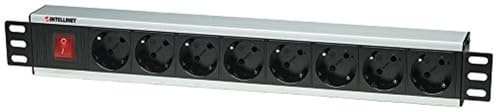 Intellinet 19 8-fach Steckdosenleiste Schutzkontakt (Mit Netzschalter, ohne Überspannungsschutz) 3 m Stromkabel 1,5 HE 207157