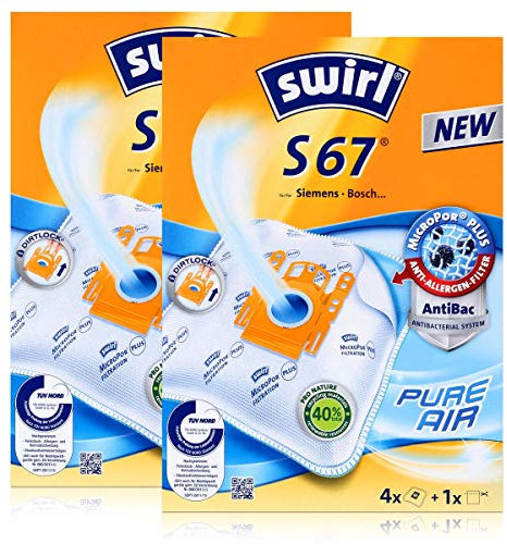 8 Original SWIRL S67 Staubsaugerbeutel für Bosch Move BSGLMOVE1 – 3M BSGL2MOVE1 – 8