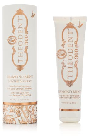 Theodent 300 Fluorfri Tandkräm med Rennou - Mint - 96,4 g | Fluorfri tandkräm med Rennou™ i hög koncentration - Emaljvård - Whiteningeffekt - Fri från SLS - Vegansk