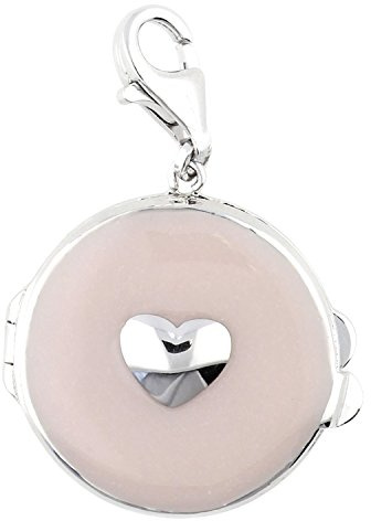 Esprit ESCH91162A000 dam berlocker hjärta söt hjärta medaljong sterlingsilver 925 rosa glassten, Glas, Glas