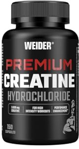 Weider Premium Creatine HCL 150 Kapseln - Kreatin Hydrochlorid - Für Kraft & Leistungsfähigkeit - Pflanzliche Kapselhülle