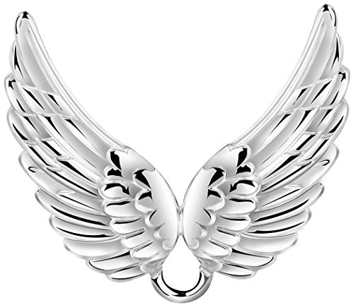 Nenalina Charm Träger für Damen Halskette mit zwei Engelsflügel, für alle gängigen Charms in 925 Sterling Silber, 876044-000