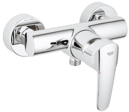 GROHE 32287000 Wave Single Lever Shower Mixer (A Modern Wall-Mounted Chrome Tap with Bottom Outlet and German Engineered)