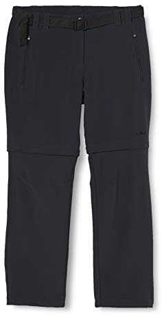 CMP Pantaloni Zip off Elasticizzati da Donna, Antracite, S