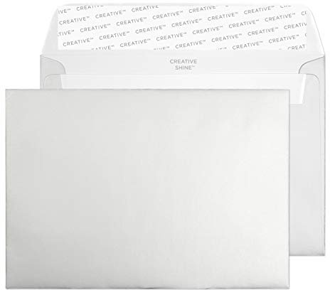 Blake Creative Shine 15112 Briefumschläge Haftklebung Metallisch Silber C6 114 x 162 mm 130 g/m² | 25 Stück