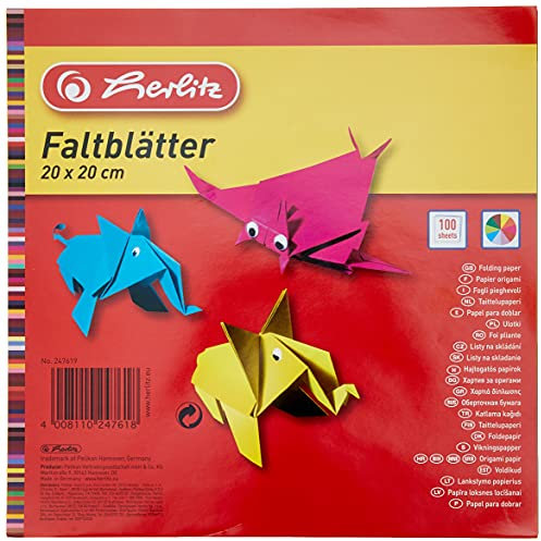 Herlitz 247619 Faltblätter 20 x 20 cm, 100er Pack
