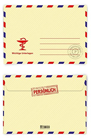 Briefumschläge (30 Stück) DIN-C6 - Krankschreibung Briefumschlag Krankmeldung mit Motiv Kuvert selbstklebend