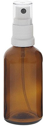 Braunglas Sprühflasche, Zerstäuberflasche mit Pumpzerstäuber. Kosmetex Parfümflakon, 50 ml