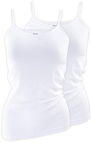 yenita Basic Cami Tank Shirt mit Spaghettiträger (2 Stück), Gr. 44/46 (L) - Weiß