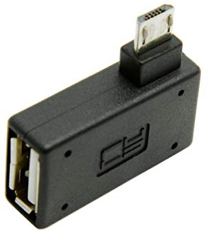 Cablecc 90 Degree Left Angled Micro USB 2.0 OTG Host Adapter with USB Power for Galaxy S3 S4 S5 Note2 Note3 Cell Phone & Tablet