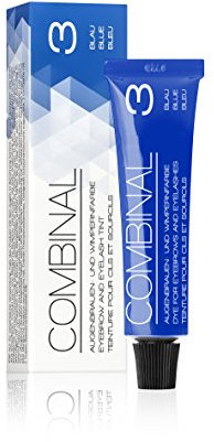 Combinal, Tinta per ciglia e sopracciglia, resistente all'acqua, Blu, 15 ml