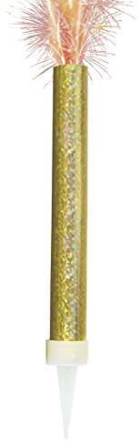 Stunning Gold Prismatic Ice Fountains - Pack of 2 - Sparkling Party Cake Toppers & Celebration Decor