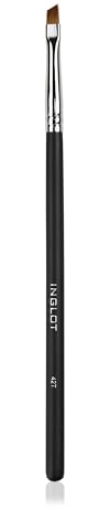 Inglot Makeup Pinsel Ideal für: Eyeliner, Browliner und für den Auftrag von Cremigen Eyeliner und Augenbrauenprodukten, Schönes Make-up, Schwarz, Silber 42T