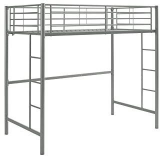 Walker Edison Timothee Urban Modern Twin Size Children's Bed Frame Bedroom, Twin Size, Silver