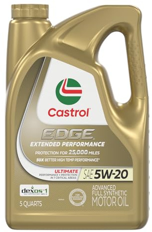 Castrol Edge Extended Performance 5W-20 Advanced Full Synthetic Motor Oil 5 Quart