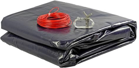 Poolabdeckung 770 x 500 cm (Für ovale und achtform Stahlwandpools) Sommer & Winter Abdeckplane – 830 x 560 cm Planenmaß - Materialstärke 200g/m²