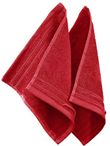 Erwin Müller Seiftuch Heidelberg 2er- Pack 100% Baumwolle rot Größe 30x30 cm - leichte Qualität, saugstark, schnelltrocknend, kompakt - ideal für Sport, Strand, Reisen (weitere Farben)