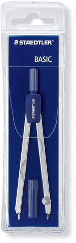 STAEDTLER 559 WP 00 Mars Basic 559 Präzisionszirkel im Weichplastiketui, silber/blau
