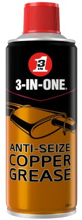 3-IN-ONE Anti-Seize Copper Grease Spray 300ml - protects from corrosion, rust, water, heat & acid, use on cars and vehicles