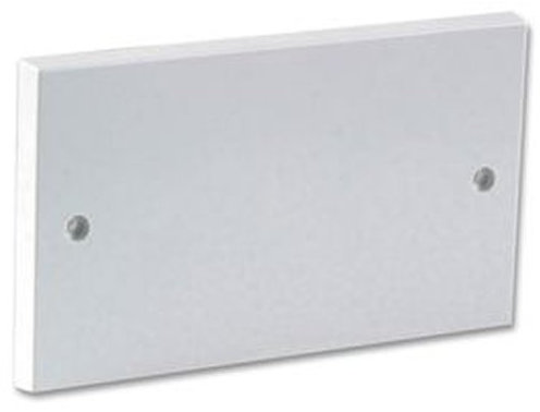 kenable 2 Gang Blanking Plate for UK Double Gang Back Box White with Screws