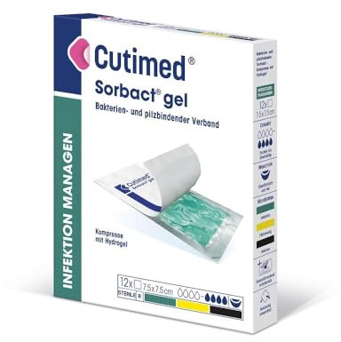 Cutimed 7261102 Verbände, Sorbact Gel, 7,5 cm x 7,5 cm (12-er pack)