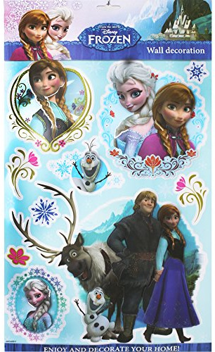TE-Trend Disney 3D Poster Disney Frozen Die Eiskönigin Wandtattoo 10 Stück Wandsticker Wandbilder Mädchen Kinderzimmer Deko Mehrfarbig