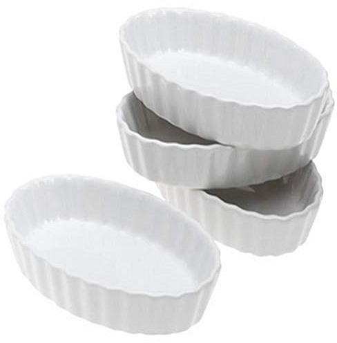 BonJour Chef’s Tools Porcelain Crème Brûlée Ramekin Set, 4-Piece, White