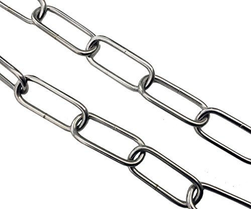 Christoph Palme Leuchten 1,5m Eisenkette Silber ø 2,80mm Glatt Zierkette Rundstahlkette Rundgliederkette Ringkette vernickelt