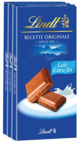 Lindt - Tablette Lait Extra Fin MAITRE CHOCOLATIER - Chocolat au Lait - 110g - Lot de 4