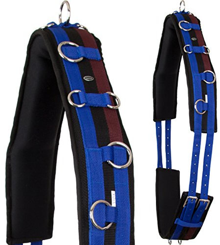 Heinick-Reitsport Qualitäts Neopren Longiergurt ~ Royalblue-Black ~ Warmblut Vollblut 13 Ringe