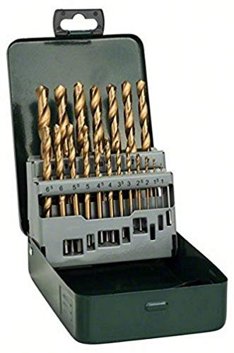 Bosch 19 pcs. HSS-TiN Metal Drill Bit Set (for Metal, Ø 1-10 mm, Accessory Drill Driver)