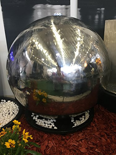 Köhko, fontana a sfera in acciaio inox con illuminazione a LED