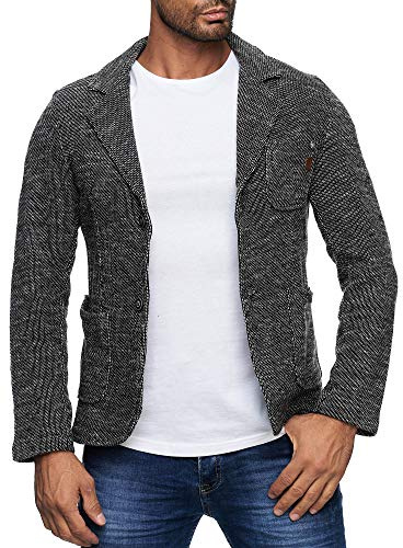 Reslad Giacca da uomo sportiva, blazer slim fit, giacca da lavoro, RS-1421, antracite., S