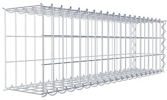 GABIONA Cesta para piedra (rectangular, malla de 5 x 10 cm, profundidad de 20 cm, cesta de cultivo tipo 2, cierre de espiral, galvanizada (100 x 30 x 20 cm)