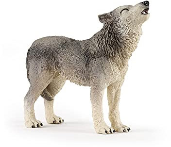 PAPO - Figura Lupa Grigia - Animale Selvatico per Bambini dai 3 Anni in su - 12,5 x 3 x 6 cm - Figura Lupo Realistica in Plastica - Dipinta a Mano - Collezione Animali Selvatici - 53012