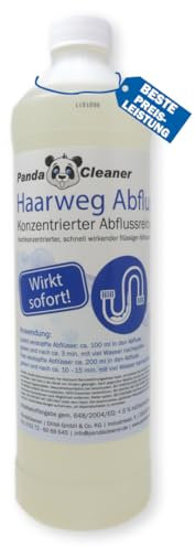 PandaCleaner Haar-Weg Abflussreiniger - Entfernt Hartnäckigste Verstopfungen - Hochkonzentrierter Rohrreiniger - Abflussfrei (1000ml)